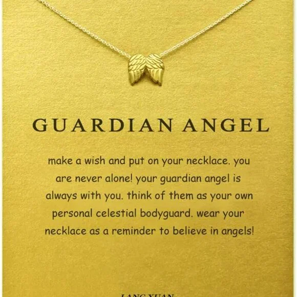 Message Card Gold Dainty Layered Compass Pendant Necklace Friendship Butterfly S - Picture 1 of 7